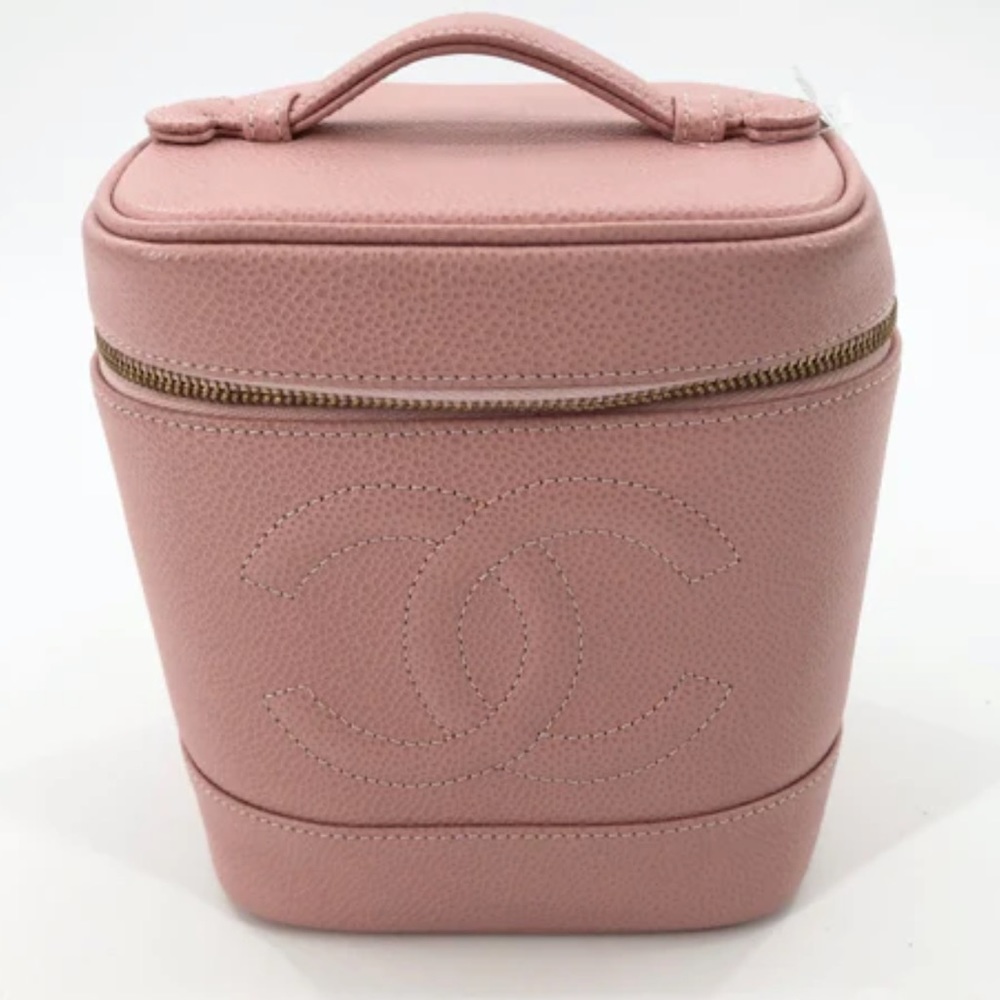 CHANEL Jumbo CC Vanity Purse Sakura Pink Caviar Bag Top Handle Karl Lagerfeld - Picture 2 of 11